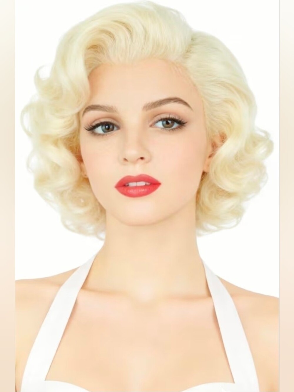 Short Blonde Curly Wigs for Women 50s Vintage Wigs Halloween Costume Cosplay Wig